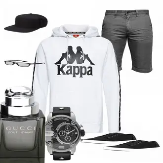 Outfit mit Grau Accessoire Gucci "Kappa"