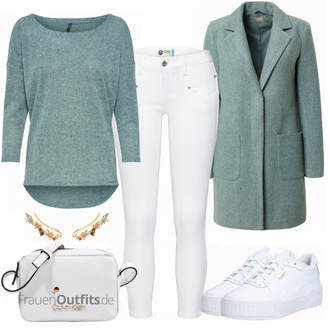 Outfit mit Türkis/Grün/Hellblau 3/4 Bluse/Klassische Tunika/Elegante Tunika/ausgefallene tunika/Festliche Tunika/Lederjacke/Tuniken-Shirt/Shirt & Top Große Größe/Tunika Only "Street Style Outfit"