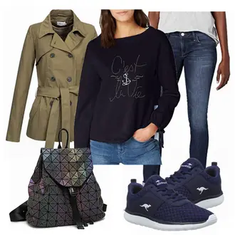 Winter Outfit mit Blau/Dunkelblau Straight Leg Jean/T-Shirt/Regular-Fit Jeans/Push up Jeans/Winterjacke/Low Waist Jean/Leder Schuhe/Slim Fit Jeans/Low Rise Jean Mavi "Amazon Look"