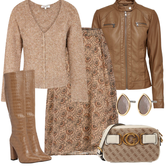 Outfit mit Braun/Beige Klassischer Stiefel/Leder Overknee Stiefel/High Heels Stiefel/Kniehoher Stiefel/Overknee Stiefel/Spitzer Stiefel/Langer Stiefel/Weitschaftstiefel misspap "Perfekt für den Frühling"