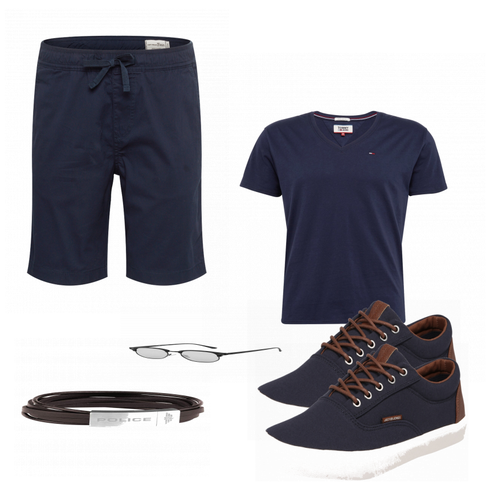 Blau T-Shirt Tommy Jeans kombinieren