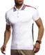 Leif Nelson Herren Sommer T-Shirt Poloshirt Slim Fit aus Feinstrick Cooles Basic Männer Polo-Shirt Crew Neck Jungen Kurzarmshirt Polo Shirt Sweater Kurzarm LN7340 Weiß Medium