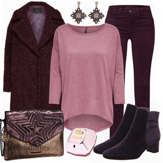Winter Outfits mit Lila/Braun/Rot/Rosa Klassische Tunika/Elegante Tunika/ausgefallene tunika/Festliche Tunika/Lederjacke/Langarmbluse/Tuniken-Shirt/Tunika Only "FREDsBRUDER"