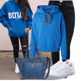 Blaue Hoodies und Sweatshirts kombinieren image