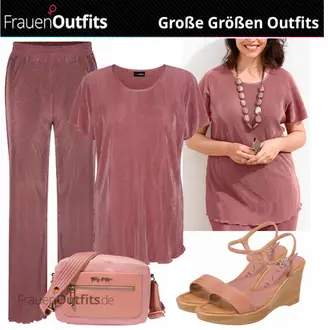 Outfit mit Braun Sandalen UNISA "Sommer Outfit für Mollige"