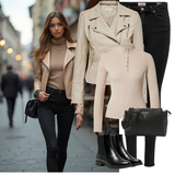 Blau Braune Lederjacken Outfits image