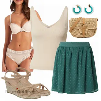 Schicke Outfits Sommer mit Beige/Braun/Rosa Großer Cup etam "Schickes Sommer Outfit"