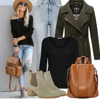 Classic Outfit mit Hellblau/Blau Cropped Jeans/Slim Fit Jeans/Low Waist Jean/Damen 7/8-Länge Jeans/Biker Jeans/Low Rise Jean/Jeans mit Schlitz/Lederjacke/Knöchelstiefel/Leder Schuhe/Schlupfjeans/Push up Jeans Urban Classics "Modisches Freizeit Outfit"Look: Classic, Streetwear, Casual, Schlichte, Nahtlos, Schön, Sportlich, Vintage, Boho, Trendige, Elegant, Softgirl