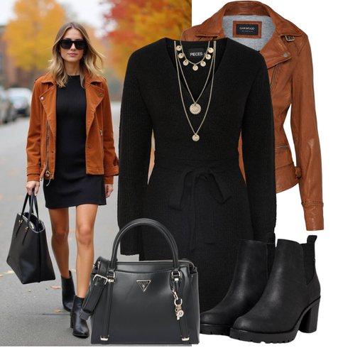 Schwarz Chelsea Boot/Stiefelette Lederjacke/Leder Stiefelette/Gefütterte Stiefelette/GummiStiefelette Only kombinieren mit Beige/Gold Schmuck Feine Kette/Schmuck-Set/Kette/Reich verzierte Halskette/Statement-Kette Pilgrim