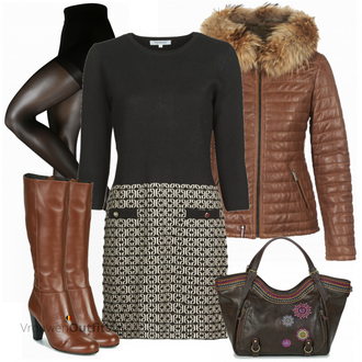Outfit met Schoudertas Desigual "Stijlvolle wintersfeer"