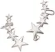 FIRETTI Ohrstecker mit Uhrklemme Ear Cuffs, Sterne silber