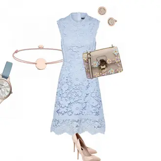 Metallic Outfit mit Grau High Heel Stiefelparadies "bohooweeding"