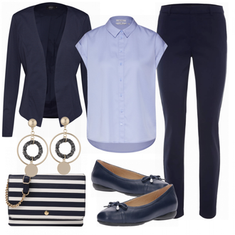 Outfit met blauw Zomerschoen Geox "Zakelijke Only"
