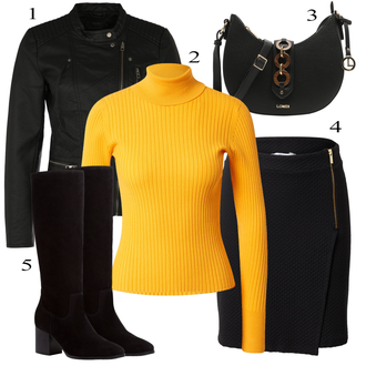 apranga su Juoda Odinė Striukė Only "Podzim Outfits"