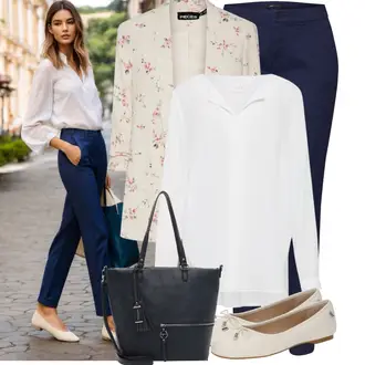 Krštenje Outfit sa Siva/Bijela/Krem/Kaki/Bež/Smeđa Veći Broj Bluza i Tunika/Bluza Veći Broj Vila "Moderan look za proljeće"Look: Škola, Koncer, dan na plaži, Posebne prigode, Potvrda, Krštenje