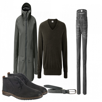 Outfit mit Blau Stiefel Rieker "Limited Pullover"