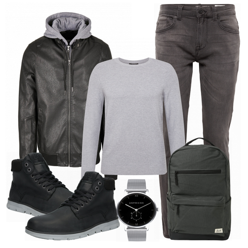 Schwarz Stiefel Jack & Jones kombinieren
