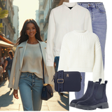 Girlfriend Jeans Outfits für Damen image