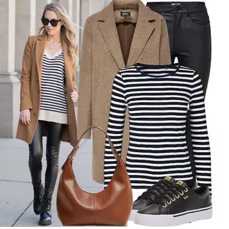 Herbst Outfit mit Braun/Beige Übergangsmantel/Midi Mantel/Kaschmir Mantel/Wintermantel Wollmantel/Blazermantel/Bouclé Mantel/Wollmantel/Tweed Mantel Only "Stilvoller Look für den Frühling"