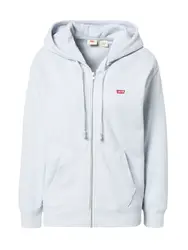 LEVI''''S Sweatjacke ''''STANDARD ZIP HOODIE NEUTRALS'''' hellgrau / rot / weiß