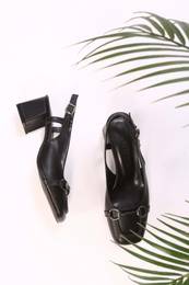 Women's Perotena Black Skin Heeled Shoes