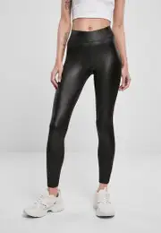Women's Synthetic Leather Leggings Black