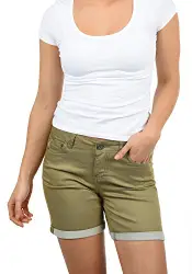 DESIRES Lila Damen Jeans Shorts Kurze Denim Hose Aus Stretch-Material Skinny Fit, Größe:38, Farbe:Aloe (3612)