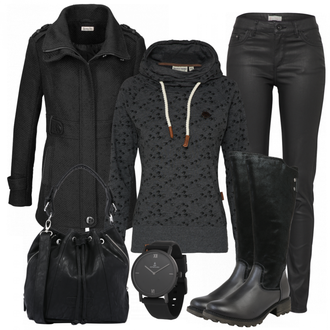 Winter Outfits mit Schwarz Jeans ESPRIT "Dark"