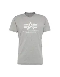 ALPHA INDUSTRIES T-Shirt graumeliert / weiß