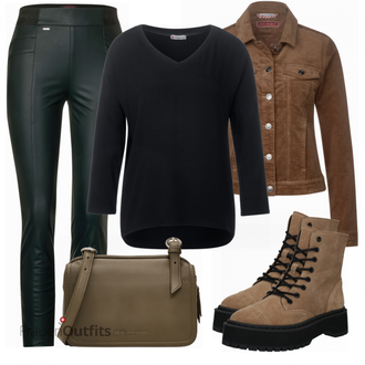 Outfit mit Grün Stiefel VERO MODA "Herbst Outfit für den Alltag"