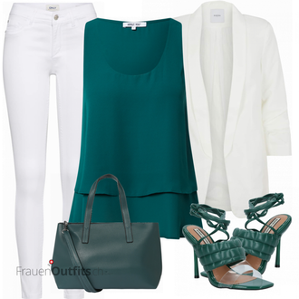 Outfit mit Türkis Schuh Sandalen river island "Business Look"