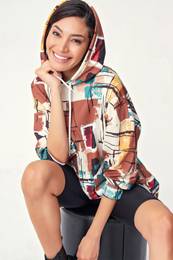 4125 Brown Oversized Sweatshirt Dress
