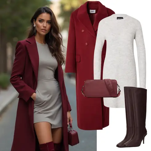 Comment poter Rouge foncé/Rouge Manteau/Robe Grande Taille/Manteau en Cachemire/Long manteau/Manteau Long/Long Manteau d'Hiver/Manteau Mi-long/Manteau Oversize/Manteau Caban/Manteau Vintage/Manteau en Laine kavazi avec Rouge foncé/Rouge Manteau/Robe Grande Taille/Manteau en Cachemire/Long Manteau/Manteau Long/Long Manteau d'Hiver/Manteau Mi-long/Manteau Oversize/Manteau Caban/Manteau Vintage/Manteau en Laine kavazi