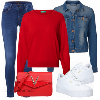 Outfit met wit Sneaker Puma "Herfstkleding"