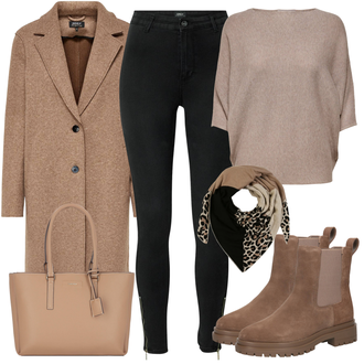 Outfit s Černá Džínové Legíny/Legíny s Podšívkou/Skinny Kalhoty/Legíny s Vysokým Pasem/Kožená bunda/Manšestrový legíny/Termo Kalhoty/Legíny s Rozparkem/Jeggings/Tregíny/Pletený Legín Only "Módní zimní Outfit"