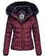 Navahoo Damen Winter Steppjacke Jacke mit abnehmbarem Fellkragen B355 [B355-Miamor-Weinrot-Gr.S]
