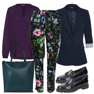 Outfit mit Blau Hausschuh Sioux "MeMe"