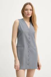 Obleka s primesjo volne siva barva, 5026243046