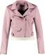 Only kort zacht suedelook roze bikerjack - Maat 40