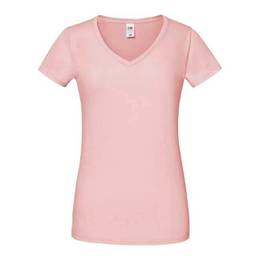 Pudrowa koszulka damska Iconic Vneck