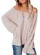 Elapsy langarm Bluse für Damen, V-Ausschnitt, Blumenmotiv Gr. M, C-apricot