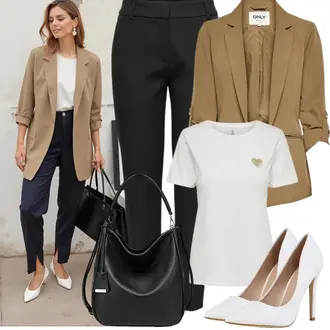 Business Outfits Sportlich mit Gold/Khaki T-Shirt Mit Print/Strickshirt/Funktions T-Shirt/Casual T-Shirt/Print Shirt/Sport-T-Shirt/Ausgefallenes T-shirt/Kurzarm T-Shirt Only "Eleganter Look"Look: Unisex, Babydoll, Streetwear, Premium, Bundeswehr, Esthetische, Edel, Vintage, Elegant, Sportlich, Schön, Romantisch, Mom, Uni