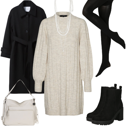 Schwarz Chelsea Boot/Gefütterte Stiefelette/Sommerstiefelette/Lederjacke/High Heels Stiefelette/Plateaustiefelette/Winter Stiefelette About You kombinieren mit Silber/Grau/Weiß Schmuck Statement-Kette/Collier/Feine Kette/Reich verzierte Halskette Pilgrim