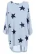 Damen Loose Asymmetrisch Sweatshirt Long Top Oversize Pullover Baggy Oberteile T-Shirt Bluse (S, Hellblau)
