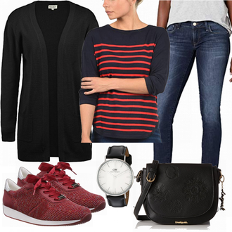 Winter Outfit mit Blau/Dunkelblau Straight Leg Jean/T-Shirt/Regular-Fit Jeans/Push up Jeans/Winterjacke/Low Waist Jean/Leder Schuhe/Slim Fit Jeans/Low Rise Jean Mavi "Desigual"