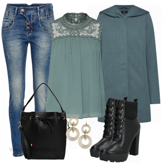 Outfit met blauw Gang "Gang jeans"