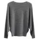 EDSTAR Damen Strickpullover Dolman Fledermausärmel Winter U-Boot-Ausschnitt Pullover Tops - Grau - 36 DE/44 DE (Einheitsgröße)