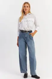 Women's Blue Baggy Pants AUR2