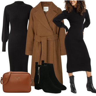 Outfit mit Braun/Dunkelbraun/Khaki/Grau/Beige Übergangsmantel/Kaschmir Mantel/Lodenmantel/Midi Mantel/Oversize Mantel/Vintage Mantel/Wollmantel/Wintermantel Wollmantel Mbym "Outfit Für Den Herbst"