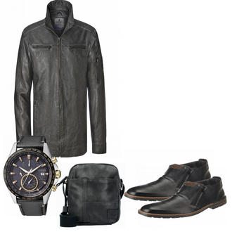 Outfit mit Blau Stiefel Rieker "CITIZEN"